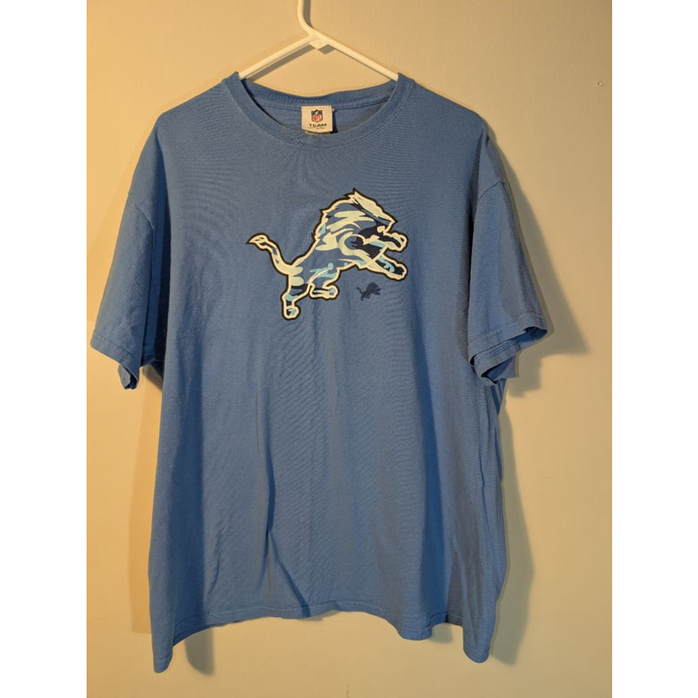 NFL Detroit Lions Blue Camo Logo T-Shirt XL